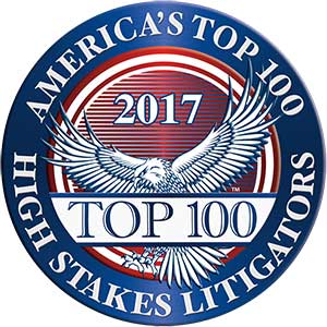 America's Top 100 High Stakes Litigators 2017® Recipient Award