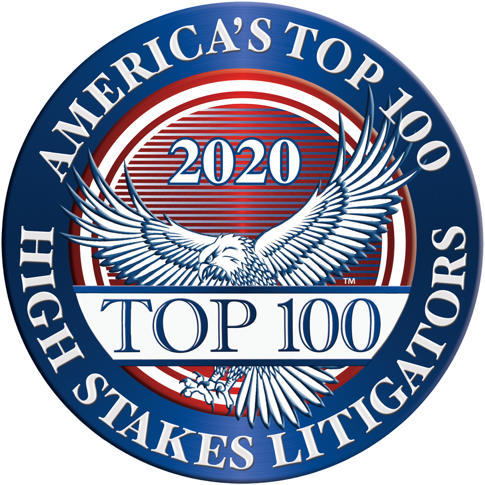 America's Top 100 High Stakes Litigators 2020® Recipient Award